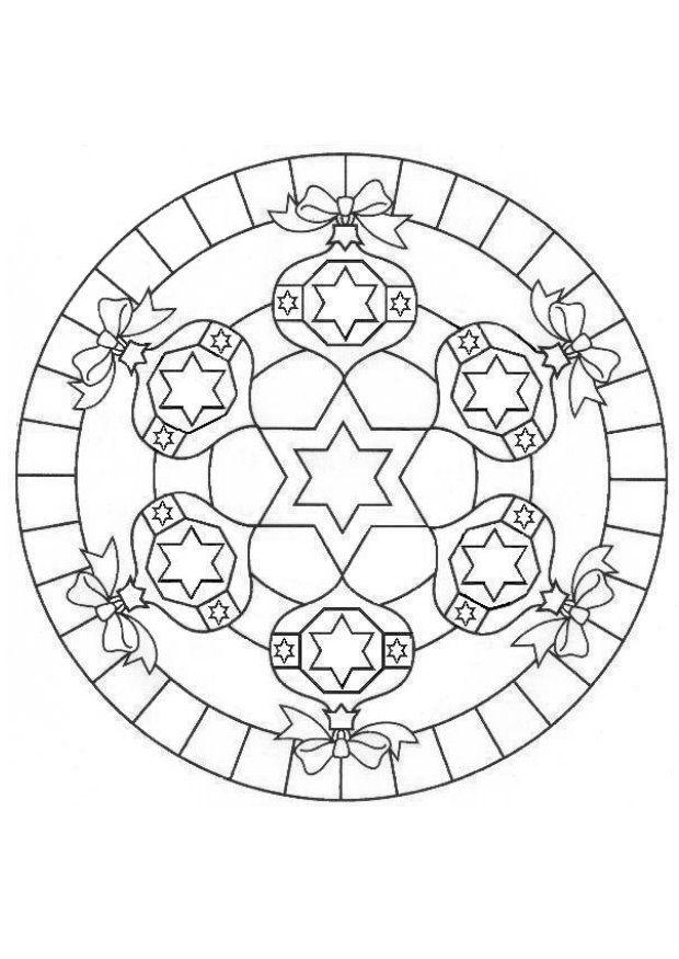 christmas mandala Coloring page christmas mandala