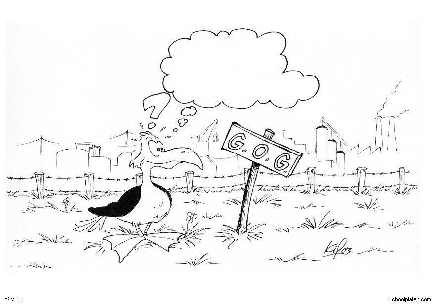 gull at a factory Coloring page gull at a factory