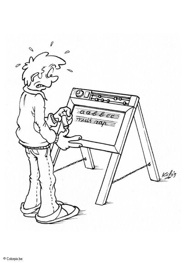 blackboard with letters Coloring page blackboard with letters