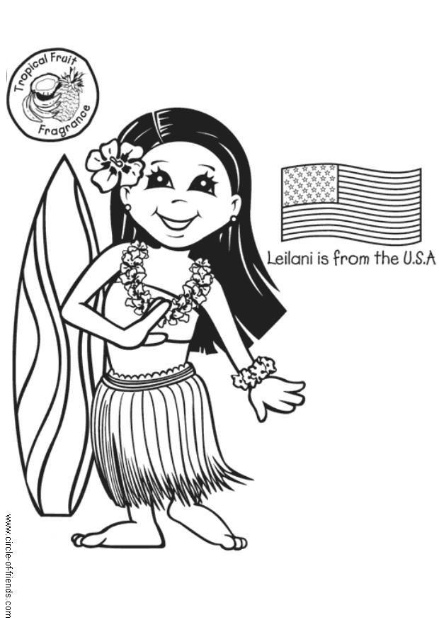 Coloring page leilani from the usa