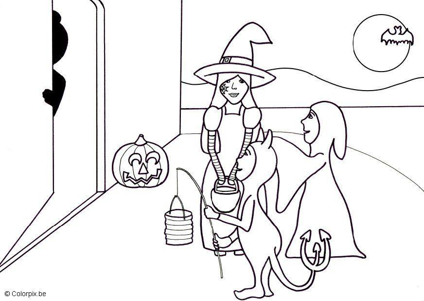halloween trick or treat Coloring page halloween trick or treat