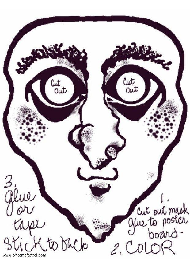 halloween mask Coloring page halloween mask