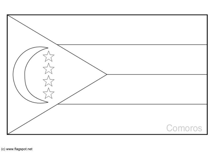 flag comoros Coloring page flag comoros