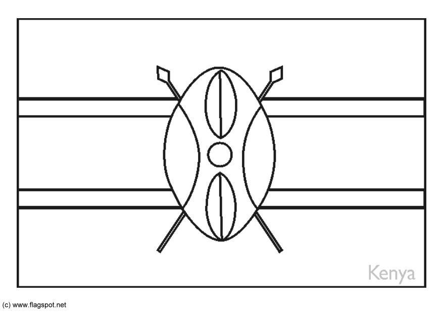 Coloring page flag kenya
