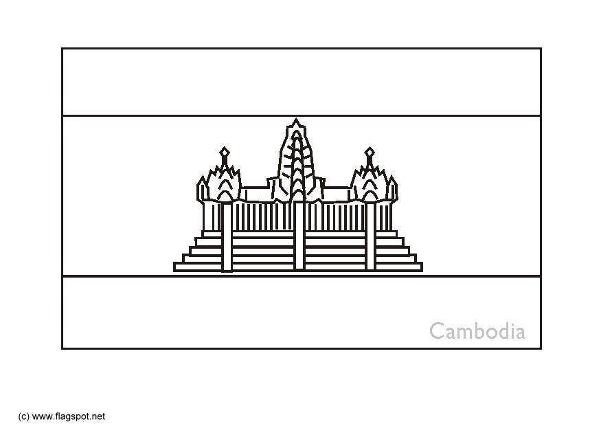 flag cambodia Coloring page flag cambodia