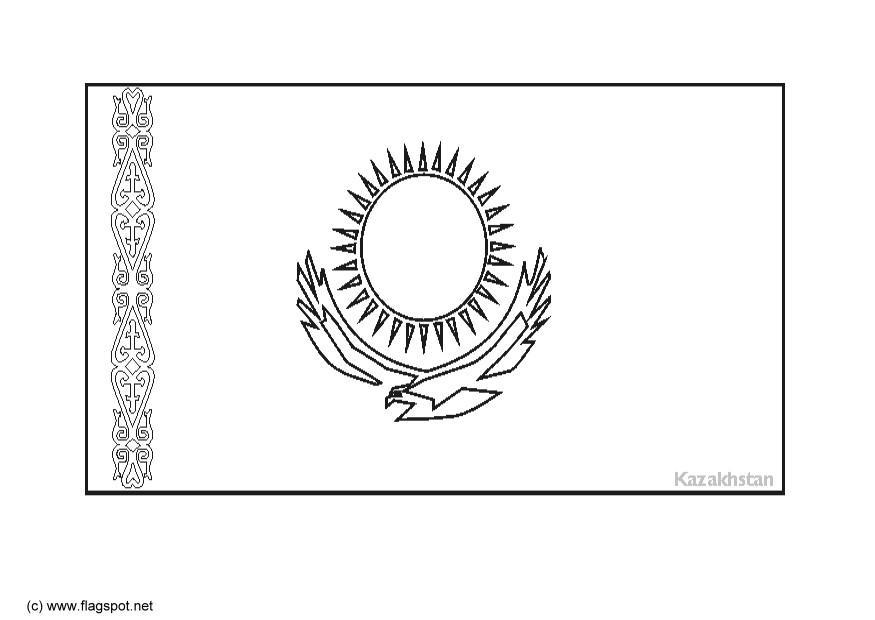 flag kazakstan Coloring page flag kazakstan