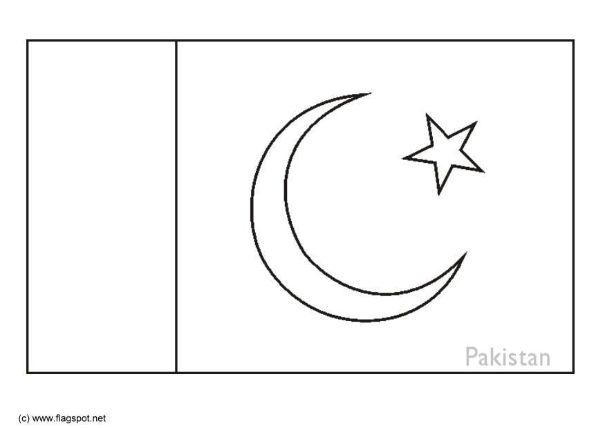 Coloring page flag pakistan