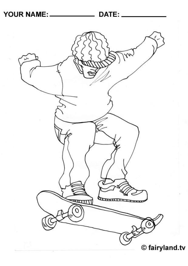skateboard Coloring page skateboard
