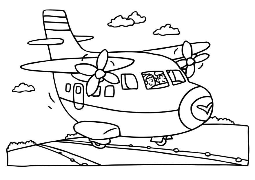 Coloring page airplane