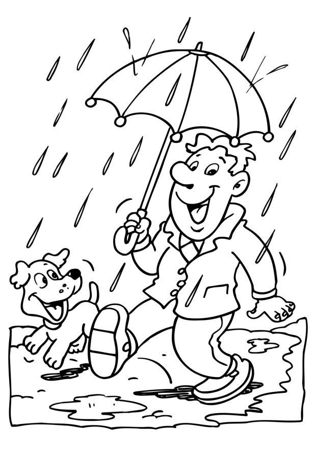 rain Coloring page rain