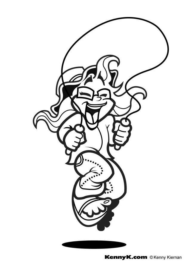 rope skipping Coloring page rope skipping