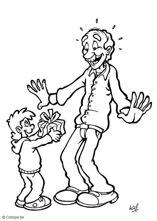 fathers day gift Coloring page fathers day gift