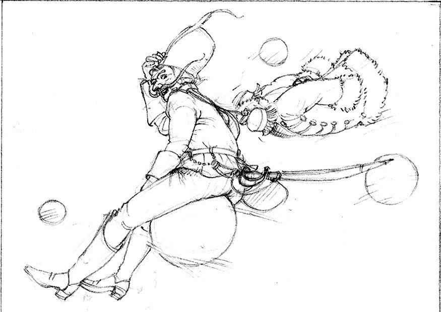 Coloring page baron von munchhausen