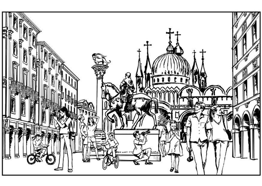 Coloring page venice, italy