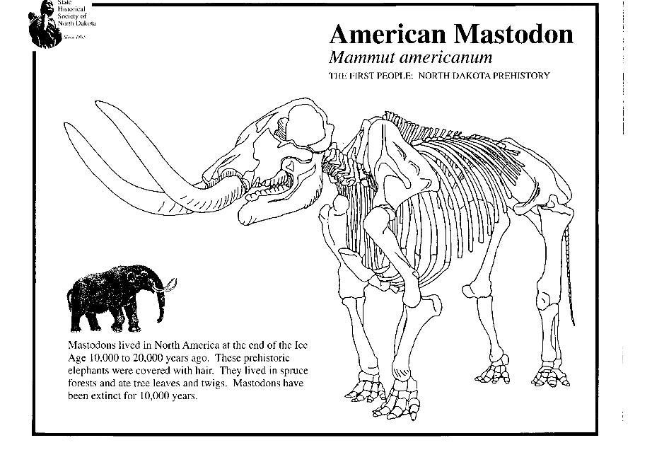 Coloring page mastodon