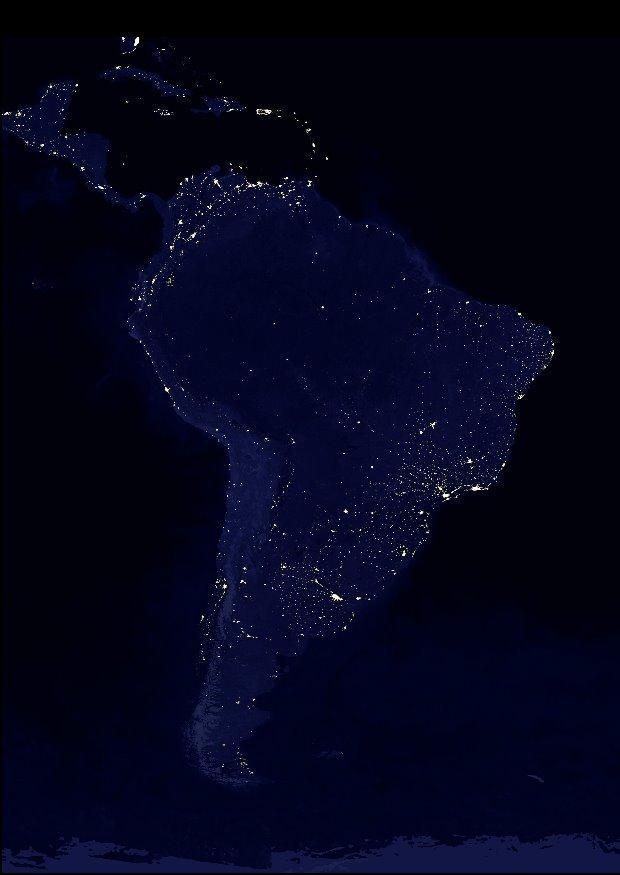 night image urbanized earth, south america Photo night image urbanized earth, south america
