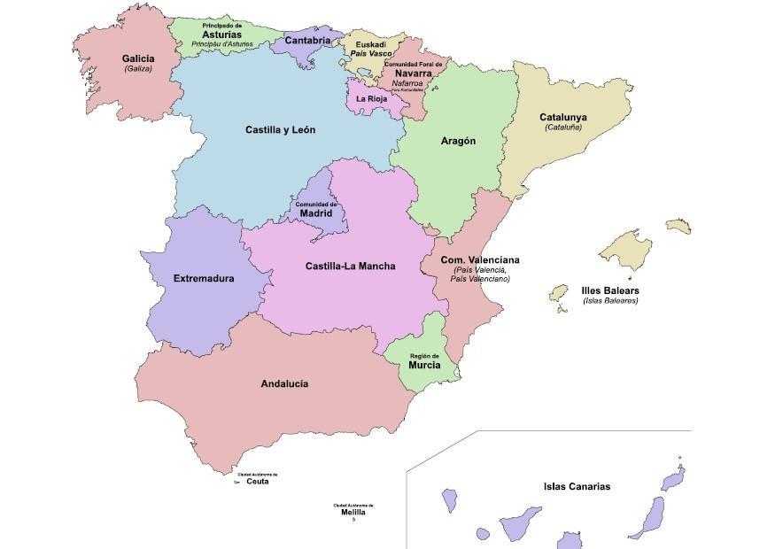 regions of spain Image regions of spain