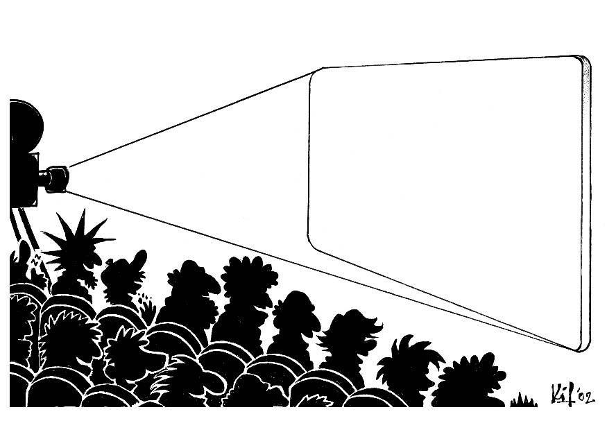 Coloring page cinema white