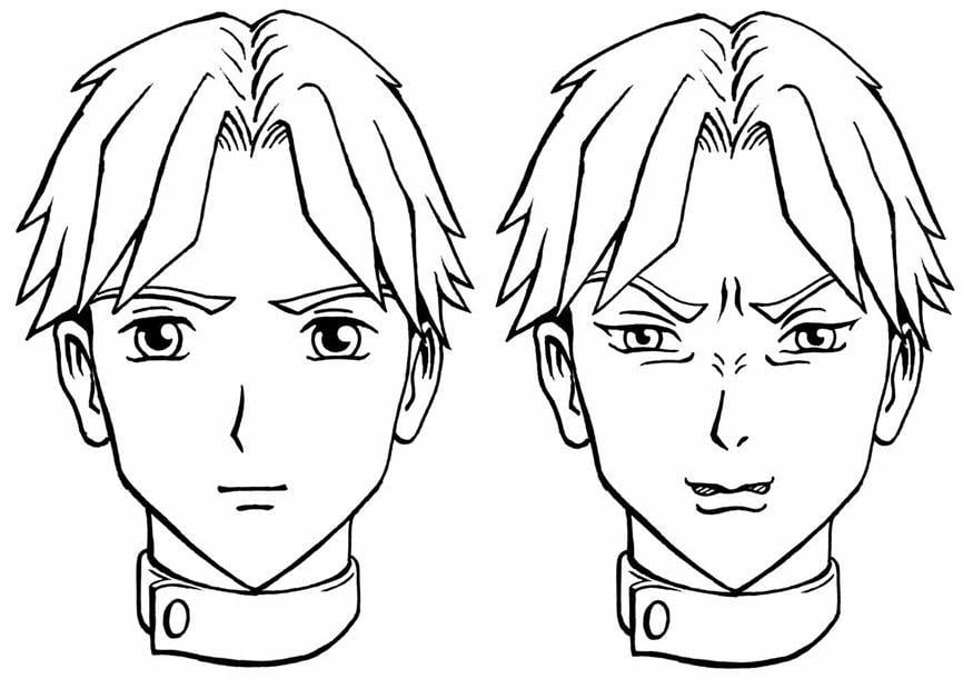 Coloring page angry boy