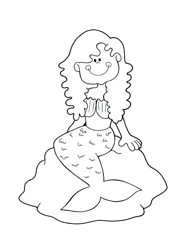 Coloring page mermaid