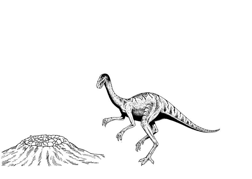 Coloring page dinosaur by nest