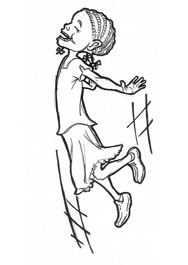 happy girl Coloring page happy girl