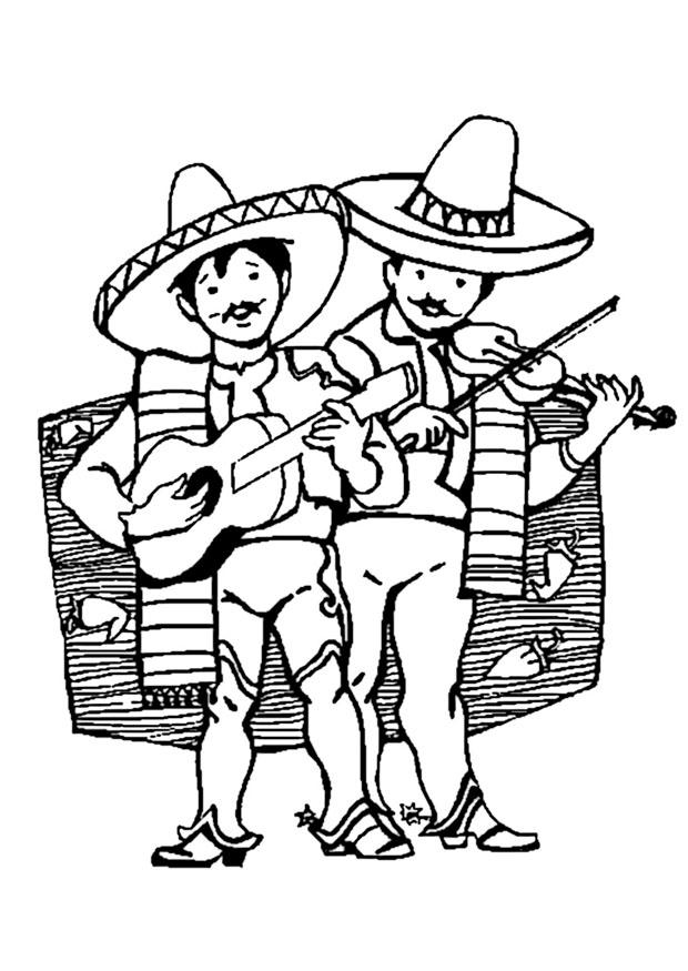 mexican musicians Coloring page mexican musicians