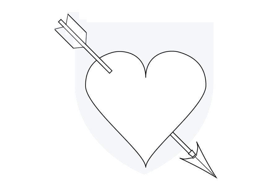 Coloring page cupids heart