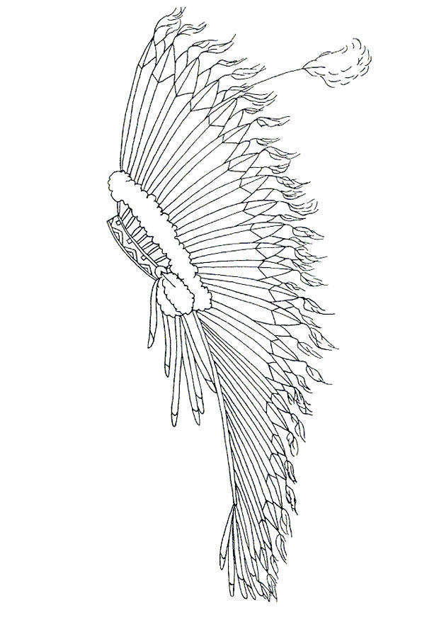 feather headdress Coloring page feather headdress