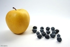 apple and blueberries
