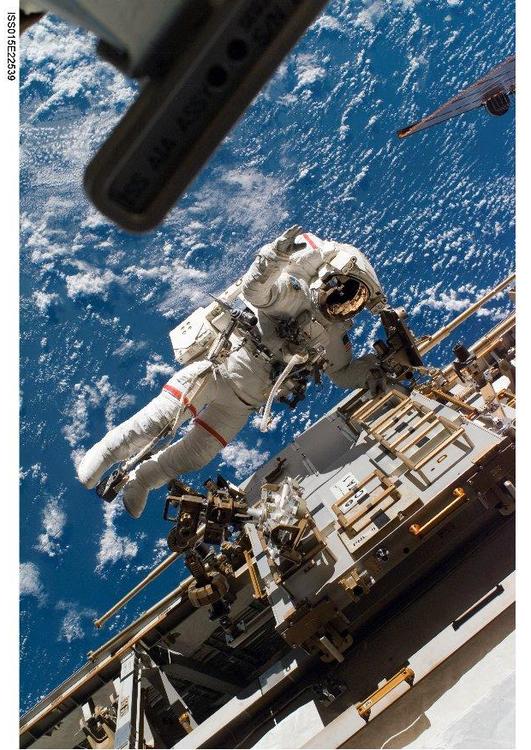 astronaut at space station