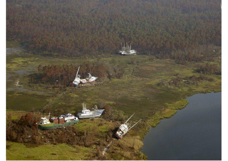 Photo boats after hurricane