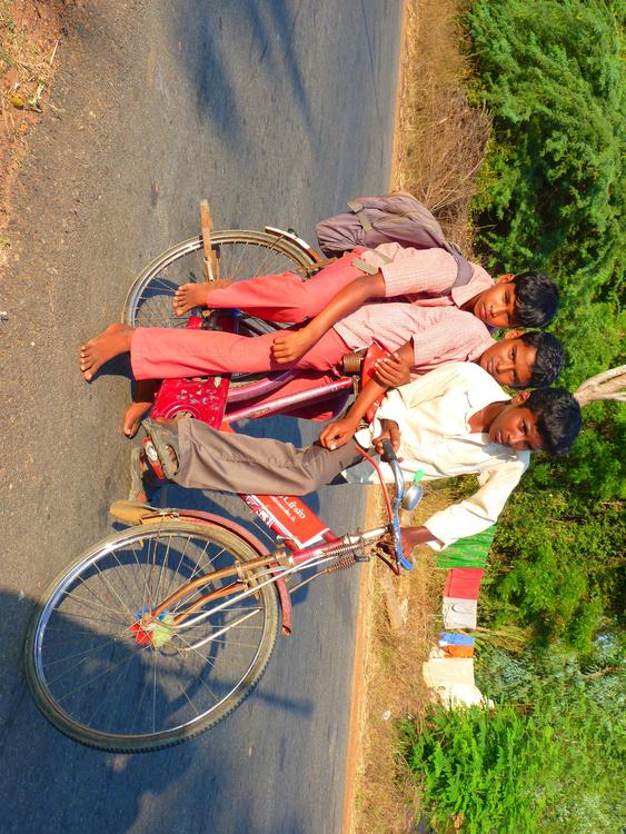 children on bicycle