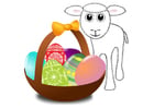 Image easter basket with lamb