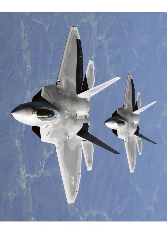 F-22A Raptor in formation