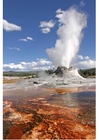 Photo geyser eruption Yellowstone National Park