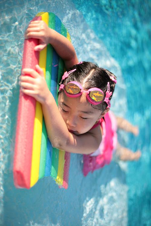 girl in swimming pool