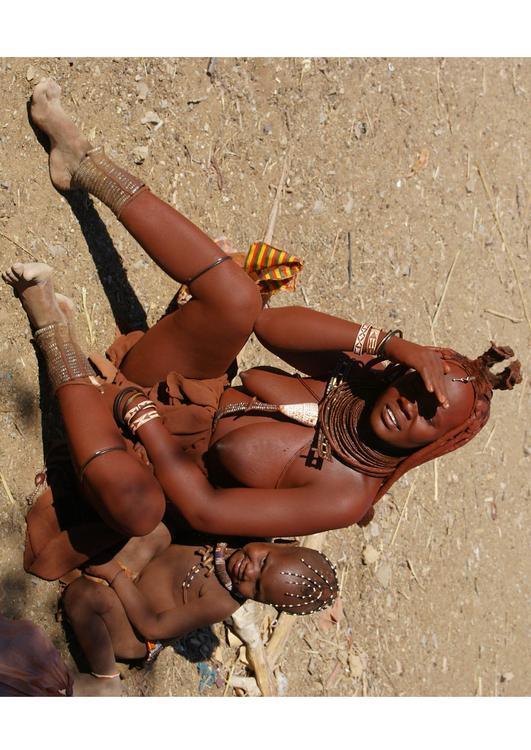 Himba mother with child