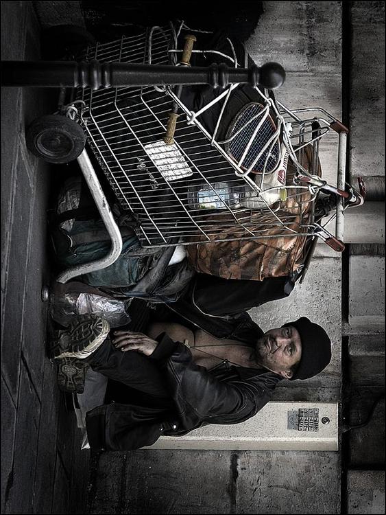 homeless man in Paris