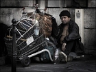 Photo homeless man in Paris
