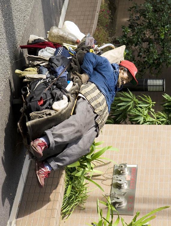 Homeless man, Tokyo, 2008