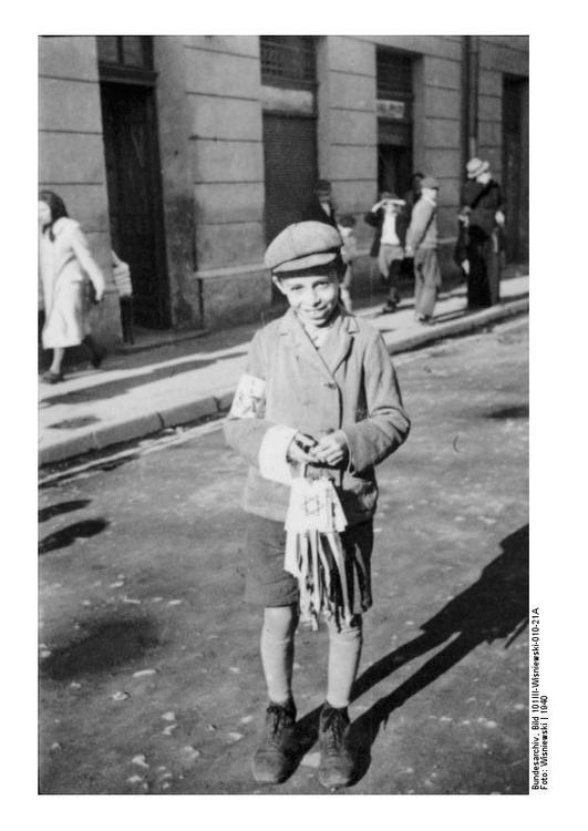 Jewish boy with armband in Radom, Poland