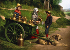 Milksellers, Brussels, Belgium with dogcart.