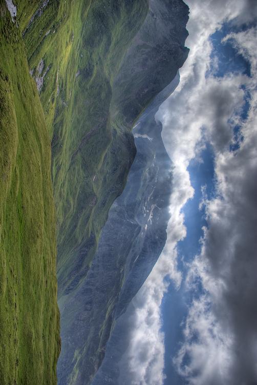 mountains and clouds