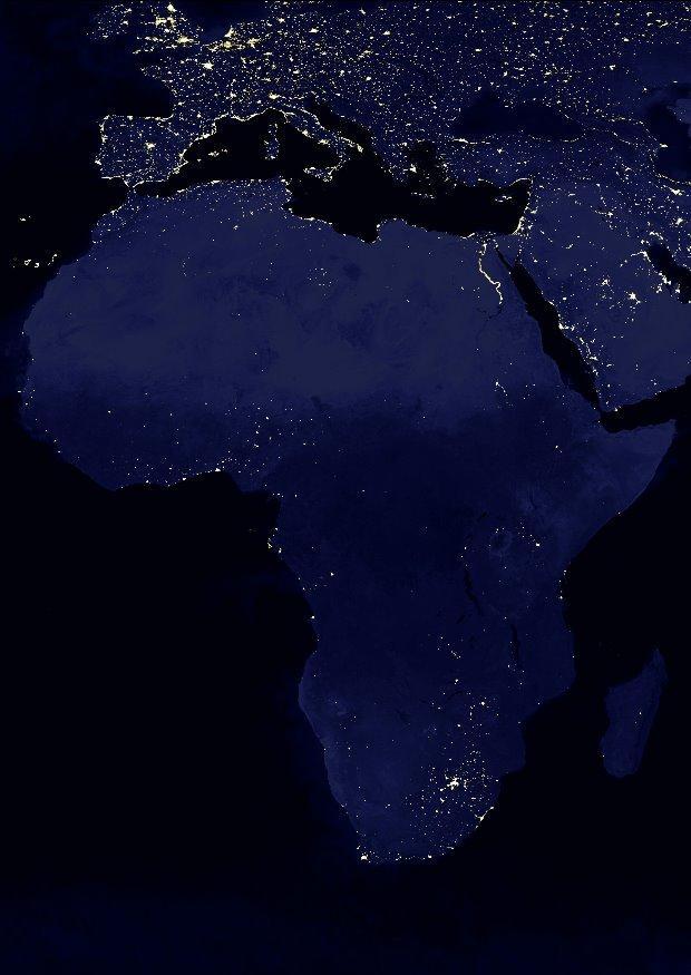 Photo night image urbanized Earth, Africa