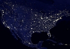 night image urbanized Earth, North America