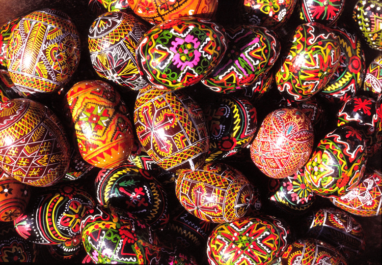 Photo painted Easter eggs