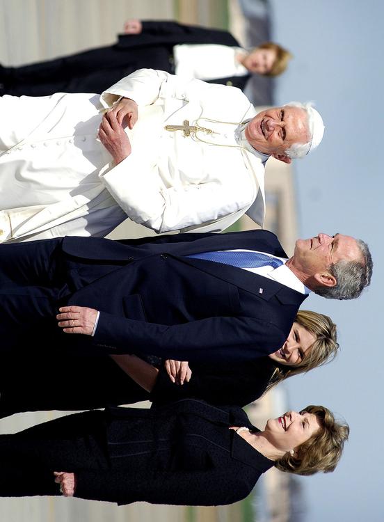 pope Benedict XVI and George W. Bush