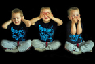 Photo proverb - see no evil, hear no evil, speak no evil