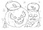 Coloring page pumpkins